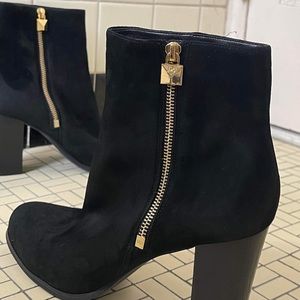 Black Micheal Kors suede heeled boots